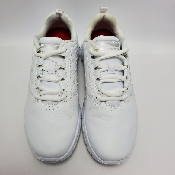 Skechers Flex Work Slip Resistant Memory Foam Eldred Dewey Athletic White Sz 8.5 - Picture 12 of 12